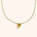 Minimalist 18K gold plated stainless steel necklace featuring a hollow letter P pendant - Letter P / Gold