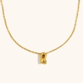Minimalist 18K gold plated stainless steel necklace with letter R pendant - Letter R / Gold