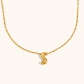 Minimalist 18K gold plated stainless steel necklace featuring a hollow letter S pendant - S / Gold