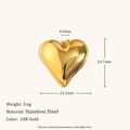 Pendentif en forme de cœur en acier inoxydable doré 18K pour création bijoux DIY - Pendentif Grand Coeur Poli - Or