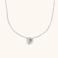 Minimalist silver-tone stainless steel necklace with hollow letter D pendant - Letter D / Steel