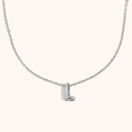 Polished silver-tone hollow letter L pendant necklace with delicate link chain - L / Steel