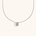 Polished silver stainless steel necklace featuring a hollow uppercase letter N pendant - Letter N / Steel
