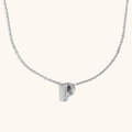 Polished silver letter P pendant necklace made of stainless steel with a minimalist design - Letter P / Steel