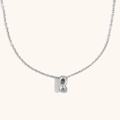 Polished silver letter R pendant necklace with minimalist cable chain for women - Letter R / Steel