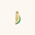 Edelstahl-Anhänger mit Wassermelone-Motiv, 18K vergoldet und mit Emaille-Finish - Halbe Wassermelone-Gelb