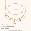 Collar de acero inoxidable chapado en oro 18K con colgante de gota y circonitas - Cadena de Cuentas de Gota de Zircón / Dorado