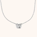 Polished silver stainless steel necklace featuring a minimalist hollow letter W pendant - Letter W / Steel