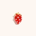 Erdbeer-Anhänger aus 18K Gold mit rotem Harz und Kunstperlen für DIY-Schmuck - Perle Erdbeere-Rot