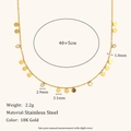 Collar de acero inoxidable chapado en oro 18K con pequeños discos redondos y circonitas - Cadena de Cuentas Disco Zirconia / Dorado
