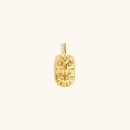 18K gold plated Aries zodiac pendant with embossed ram symbol and sparkling crystals - Aries / Gold