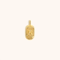 Golden 18K gold-plated Pisces zodiac oval pendant with sparkling rhinestone details - Pisces / Gold