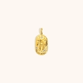 Gold-plated Gemini zodiac pendant with embossed figures and small zircon stones - Gemini / Gold