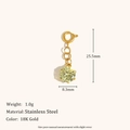 Colgante de acero inoxidable chapado en oro 18K con circón amarillo y cierre de resorte - Estilo Diamante de Imitación Redondo Amarillo (N2662-3)