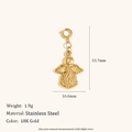 Angel pendant in 18K gold plated stainless steel with embossed relief details - Angel Pendant-Gold