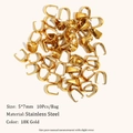 18K vergulde roestvrijstalen knijpcollier 5x7mm voor sieraden maken 10 stuks - Borgsluiting Stijl (5*7MM) / Goud