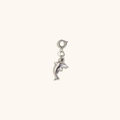 Polished silver dolphin pendant with spring clasp for DIY jewelry making and charms - Dolphin Pendant - Steel Color