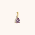Minimalist 18K gold plated stainless steel teardrop pendant with purple crystal - Photochromic Blue