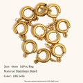 Set van 10 stuks 6mm 18K vergulde roestvrijstalen veerringen voor het maken van sieraden - Veerringsluiting (6MM) / Goud