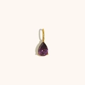 Pendentif goutte minimaliste plaqué or 18K avec cristal violet taillé à facettes - Rouge Pourpre