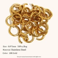 Gouden 18K vergulde roestvrijstalen 5mm open buigringen voor doe-het-zelf sieraden - Buigring Stijl B (0.8*5MM) / Goud