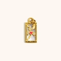Pendaglio tarocchi placcato oro con cuore rosso e madreperla stile Gli Amanti - Gli Amanti / Oro-Gli Amanti