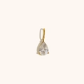 Minimalist 18K gold plated stainless steel pear-shaped waterdrop pendant with zircon - White Zircon
