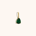 Elegant 18K gold plated pear cut deep green gemstone teardrop pendant jewelry - Emerald Green