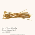 0,7x30mm rvs kogelkopspelden met 18k goudlaag voor zelfgemaakte sieraden projecten - Bolstifter Stijl C (0.7*30MM) / Goud