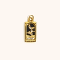 Ciondolo Tarocchi Knight of Cups in acciaio placcato oro con smalto nero e pietre bianche - Oro-Cavaliere di Coppe