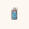 Pendente tarocchi argento con design L'Imperatrice III e finitura in smalto azzurro - Acciaio-L'Imperatrice