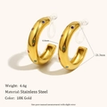 Pendientes clip C de acero inoxidable chapado en oro 18K con circonitas de colores - Pendientes de Estrella de Rhinestone Clásicos - Multicolor