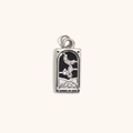 Ciondolo tarocchi Cavaliere di Coppe argento con smalto nero e strass lucidi - Acciaio-Cavaliere di Coppe