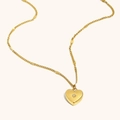 Minimalistische 18K vergoldete Edelstahl Herz-Halskette mit Sternschliff-Zirkonia-Anhänger - April/Diamantweiß