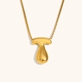 Collana con pendente a goccia in acciaio inossidabile placcato oro 18 carati lucido - Oro-T