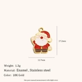 Details des 1,3 g Emaille-Weihnachtsmann-Anhängers aus 18K vergoldetem Edelstahl - Mehrfarbig Weihnachten-Weihnachtsmann