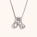 Collana con ciondolo a lettera A d'argento in stile bubble e catena box raffinata - Colore Acciaio-A