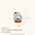 Pendentif bonhomme de neige en acier doré 18K avec émail coloré en forme de globe - Multicolore Noël-Bonnet de Noël