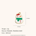 Pendentif bonhomme de neige en acier doré 18K avec détails colorés en émail de Noël - Multicolore Noël-Bonhomme de Neige