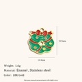 Weihnachtskranz-Anhänger aus 18K vergoldetem Edelstahl mit rotem Emaille-Schleifendetail - Mehrfarbig Weihnachten-Weihnachtskranz