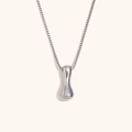 Collana con pendente a goccia placcata in oro 18K con catena veneziana per donna - Colore Acciaio-I
