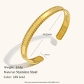 Tabella taglie dettagliata del bracciale in acciaio inossidabile placcato oro 18K - Bracciale Rigido a Bordo Perlato Semplice - Oro
