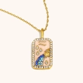 Collier en acier inoxydable plaqué or 18 carats avec pendentif zodiaque Verseau rose - Verseau / Or