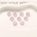 Detailed macro view of 10mm aurora resin camellia rose charms for DIY nail art designs - 10mm (1 Piece) / Purple
