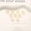 Macro shot of iridescent 10mm resin rose beads for DIY nail art and jewelry making - 10mm (1 Piece) / Beige