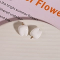 Pair of cute 3D tooth-shaped resin charms with gold metal rings for DIY earrings making - Tooth With Gold Pendant Loop