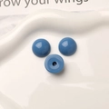 Trois cabochons ronds en acrylique bleu brillant pour la création de bijoux et accessoires - Bleu