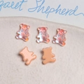 Macro view of 3D aurora resin bear charms for nail art and DIY jewelry decorations - 1 Piece / Orange