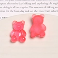 Translucent pink gummy bear resin charms for DIY earrings and shoe decorations - Deep Pink