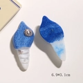 Nahaufnahme von Harz-Meeresmuschel in Blau und Weiß mit Perlen- und Muschelinlay - Nautilus